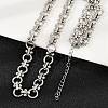 304 Stainless Steel Ring Link Chain Necklaces NJEW-H072-02B-P-2