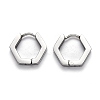 Tarnish Resistant 304 Stainless Steel Hexagon Huggie Hoop Earrings STAS-J033-03A-P-2