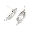 Nuggets Brass Micro Pave Clear Cubic Zirconia Stud Earring Findings KK-D386-18P-2