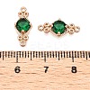 Brass Pave Faceted Glass Connector Charms X-FIND-T070-03D-3