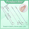 4Pcs Glass Beads Keychain KEYC-NB00026-2