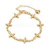 304 Stainless Steel Cross Link Chain Bracelets BJEW-D359-13B-G-2