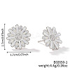 Cute Fashionable Sunflower Brass Clear Cubic Zirconia Stud Earrings for Women VH7419-1-1