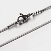 304 Stainless Steel Square Snake Chain Necklaces NJEW-M114-32-P-1