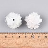 Polymer Clay Rhinestone Beads with Embossed Resin Roses RESI-T059-04A-3