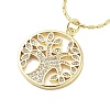 Brass Micro Pave Clear Cubic Zirconia Pendant Necklaces for Women NJEW-M009-04G-A-1