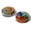 Flat Round Epoxy Resin Pendants G-R478-22C-2
