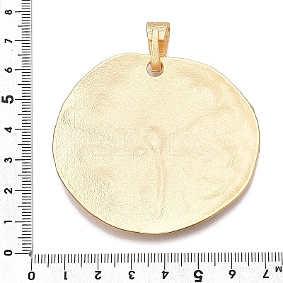 Plating Hammered Alloy Big Pendants PALLOY-T090-11G-1