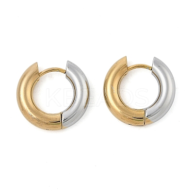 201 Stainless Steel Two Tone Hoop Earrings EJEW-Q002-01G-04-1