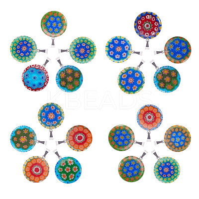 Handmade Millefiori Lampwork Pendants LAMP-S191-08-1