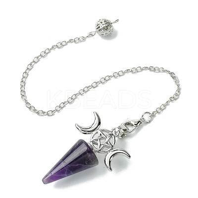 Natural Amethyst Cone Dowsing Pendulum Big Pendants G-C114-01P-17-1