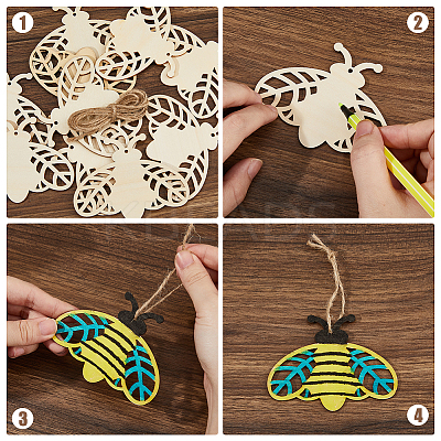40Pcs Moth Unfinished Blank Wooden Pendants Set for Painting Arts AJEW-FH0006-65-1