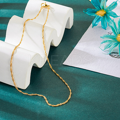 Brass Singapore Chain Necklace NJEW-TA0001-17-1