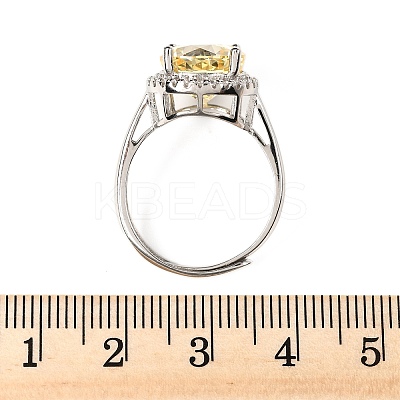 Adjustable 925 Sterling Silver Micro Pave Cubic Zirconia Cuff Rings for Women RJEW-F183-01B-02-1