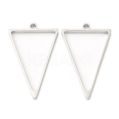 Non-Tarnish 304 Stainless Steel Open Back Bezel Triangle Pendants STAS-Z040-10P-1