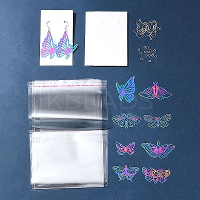 DIY Butterfly 201 Stainless Steel Etched Metal Embellishments Dangle Earring Jewelry Making Kits DIY-FS0007-47-1