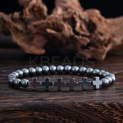Aluminium & Magnesium Alloy Beads Stretch Bracelets for Men Women OO9310-1