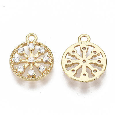Brass Micro Cubic Zirconia Charms KK-N231-92-NF-1