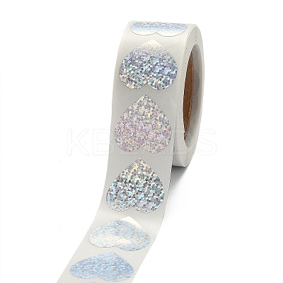 Heart Shaped Laser Stickers Roll LS-DIY-K027-G01-1