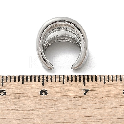 304 Stainless Steel Two-layer C-Shaped Cuff Earrings EJEW-M073-10PG-02-1