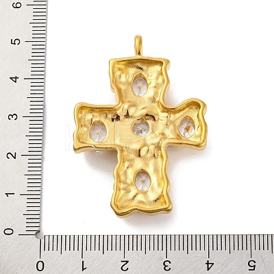 304 Stainless Steel Micro Pave Cubic Zirconia Pendants STAS-Z096-01G-01-1