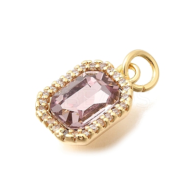 Brass Glass Pendants KK-N289-14G-07-1