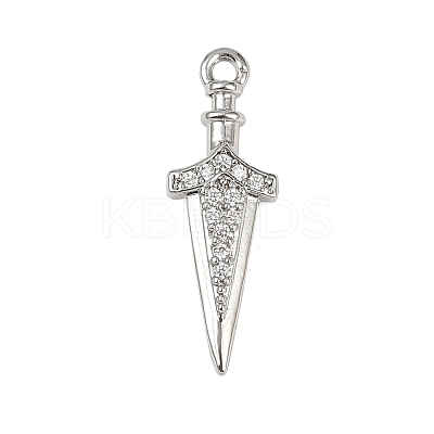 Brass Micro Pave Clear Cubic Zirconia Pendants LS-KK-L238-14P-1