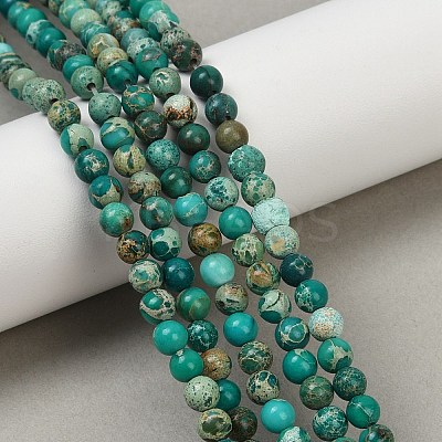 Dyed Natural Regalite/Imperial Jasper/Sea Sediment Jasper Beads Strands G-B124-C04-07-1