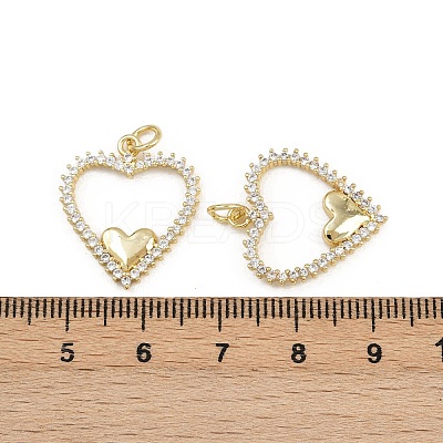 Brass Micro Pave Clear Cubic Zirconia Pendants ZIRC-I367-14G-03-1
