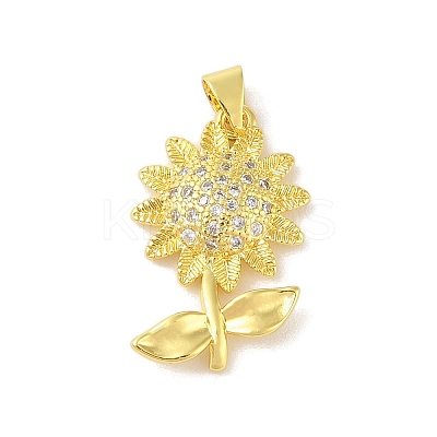 Rack Plating Brass Micro Pave Cubic Zirconia Pendants KK-S380-29G-01-1