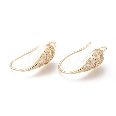 Brass Earring Hooks KK-H102-04G-1