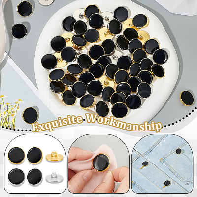 100Pcs 2 Colors Plastic Shank Buttons BUTT-GA0001-12B-1