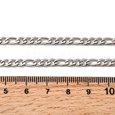 3.8MM 304 Stainless Steel Figaro Chain Necklaces for Women NJEW-B134-02B-P-1