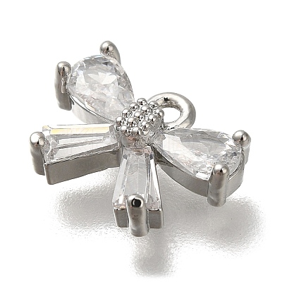 Rack Plating Brass Micro Pave Cubic Zirconia Charms KK-M014-02D-P-1