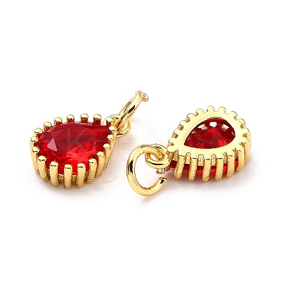 Brass Micro Pave Cubic Zirconia Pendants X-ZIRC-D120-01G-02-1