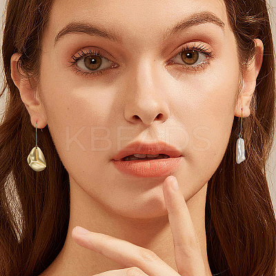 925 Sterling Silver Teardrop Dangle Earrings EJEW-Z041-01G-1