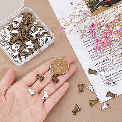 80Pcs 2 Style Tibetan Style Alloy Charms FIND-DC0004-14-1