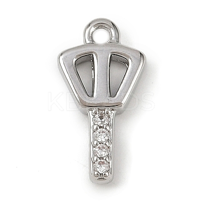 Brass Micro Pave Clear Cubic Zirconia Pendants KK-L238-22P-1