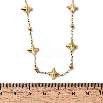 304 Stainless Steel Star Link Chain Necklaces for Women NJEW-G181-07G-1