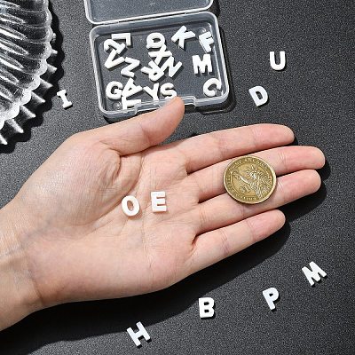 26Pcs 26 Styles Natural Freshwater Shell Letter Charms BSHE-YW0001-15-1