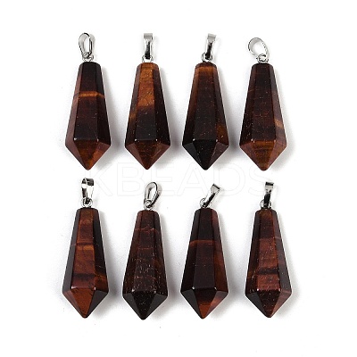 Dyed & Heated Natural Red Tiger Eye Pointed Pendants X-G-I314-02P-11-1