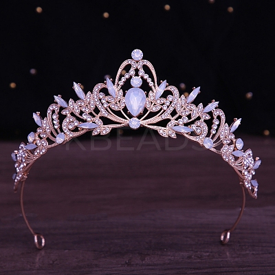 Alloy Rhinestone Crown Hair Bands for Woman Girls PW-WGB2F57-20-1