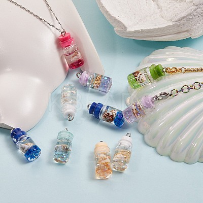 44 Pcs 11 Colors Glass Pendants GLAA-SZ0001-25-1