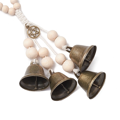 Iron Bell & Tibetan Style Alloy Pendant Decorations HJEW-JM003371-01-1