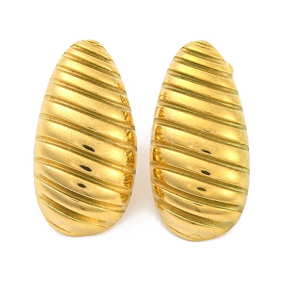 Teardrop Ion Plating(IP) 304 Stainless Steel Earring for Women EJEW-H013-08G-1