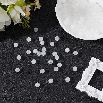 120Pcs Round Natural White Jade Beads G-PA0001-07A-1