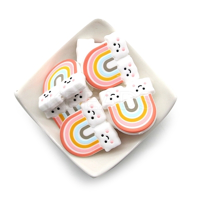 Rainbow Food Grade Eco-Friendly Silicone Focal Beads SIL-WH0013-51B-1