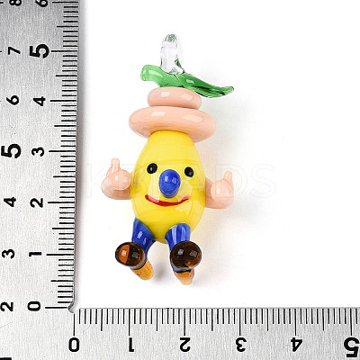 Handmade Lampwork Cartoon Onion Pendants LAMP-T025-11D-1