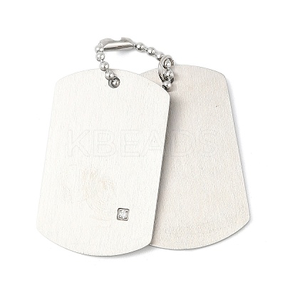 304 Stainless Steel Rhinestone Pendant STAS-U040-14P-1