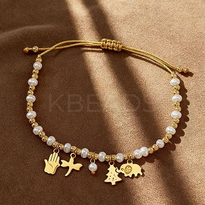 6Pcs 304 Stainless Steel Charm Bracelets BA2405-1-1